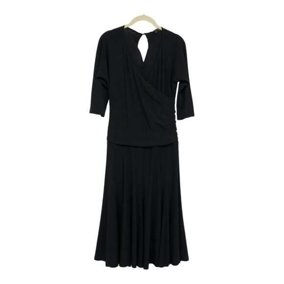 Mesmerize Black Surplice Neckline Half Sleeve Lisa Midi Dress size M - Picture 16 of 16